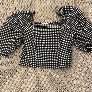 Gingham Black Stretchy Top